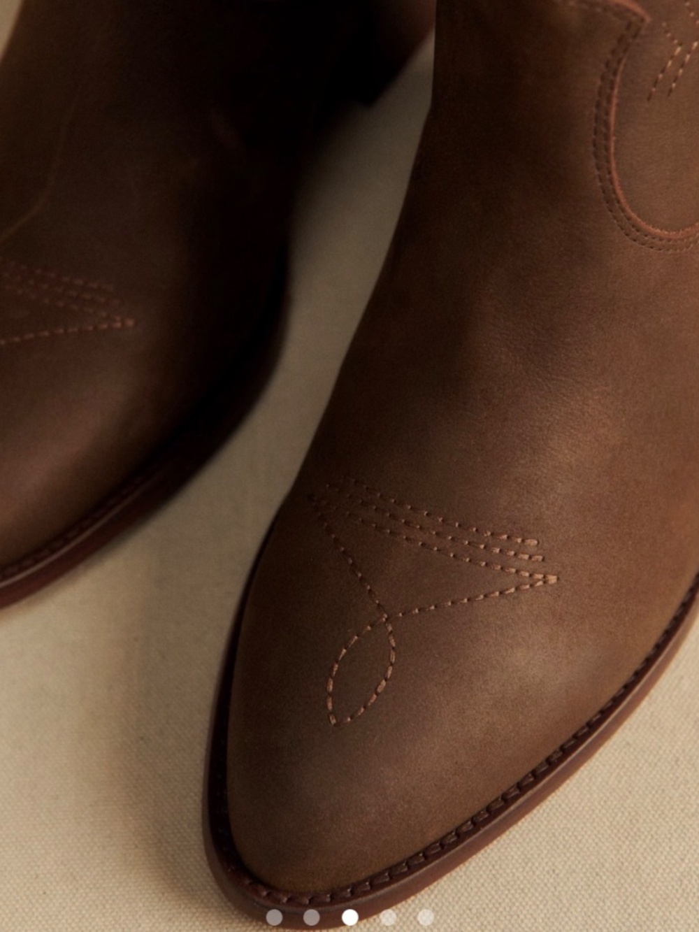 Sezane Ivana Low Boots Brown Nubuck - Size US 8 - Picture 3 of 5